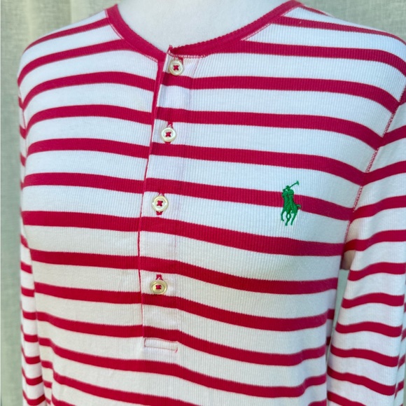 Ralph Lauren blue label pink and white striped long sleeve top - Picture 2 of 12